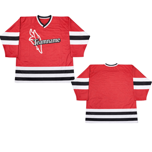 Camiseta de Hockey sobre Hielo Sublimada Roja Personalizada, Uniforme de Hockey Profesional con Nombre del Equipo, Camiseta Deportiva Transpirable para Hombre, Equipo Listo para Jugar - Product Image 3