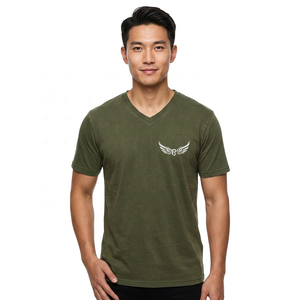 Men's <b>Green</b> O-Neck <b>T</b>-<b>Shirt</b> Short Sleeve 100% Cotton Woven Quick Dry Breathable Eco-Friendly Casual Regular Fit - Product Image 2