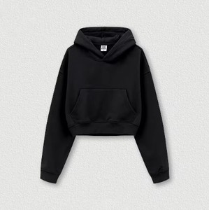 <b>Women's</b> <b>White</b> Boxy Anti-pilling Letter Print <b>Hoodie</b> Cotton Knitted Casual Sweatshirt Pockets Autumn Style Regular Sleeve Solid - Product Image 3