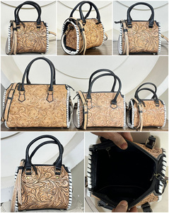 Bolso de Hombro de Cuero Vacuno de Alta Gama para Mujer, Diseño Artesanal, Estilo Vaquero, Bolso de Mano Elegante para Uso Diario - Product Image 3