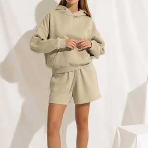 2026 Custom Fall Women's Slim Fit Breathable Anti-Bacterial Hoodie Set Zipper Crop Top Velvet <b>Flared</b> Casual Wide-Leg Tracksuit - Product Image 3