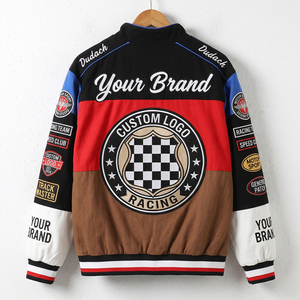Hot Sale Heavy Weight Cotton Motorcycle Riding <b>Jacket</b> Oversized Embroidered Patch logo Vintage Nascar <b>Racing</b> <b>Jackets</b> for Men - Product Image 2