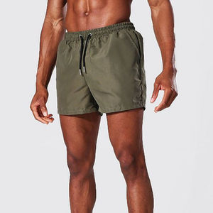 Shorts de sport pour hommes en Spandex/Nylon extensible, légers, lavés, avec cordon de serrage, pour l'entraînement et la course à pied en été - Product Image 3