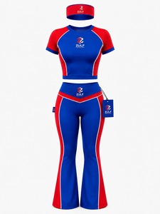 Conjunto deportivo para mujer con top elegante, leggings y diadema, material suave y elástico para entrenamientos, yoga, caminatas y uso diario. - Product Image 1