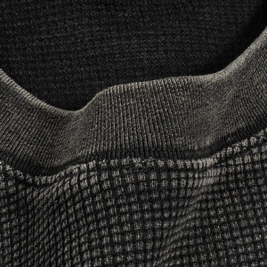 Camiseta de Hombre de Manga Corta con Cuello Redondo, Tejida, Negra, Talla Grande, Color Sólido, Corte Regular - Product Image 6