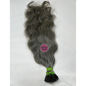 Extensiones de Cabello Humano Remy Grado 12A Hechas a Mano en India Arrow Exim, Gris Natural, Punta en I, Doble Trama a Máquina, Permanente, Todos los Colores Naturales - Product Image 6