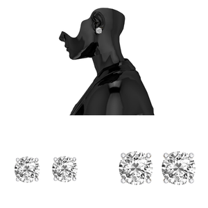 Pendientes de Lujo con Diamantes Cultivados en Laboratorio de 1.00ct, Claridad VS1, Corte Brillante, Chapados en Rodio, Oro de 18k, 1 Par, para Mujer, IGI - Product Image 2