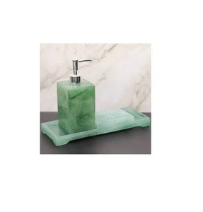 Juego de Baño Redondo Portátil Moderno de Tres Piezas de Resina Acrílica Azul Cielo de Lujo de ILAHI con Diseño Floral Uttar Pradesh - Product Image 2