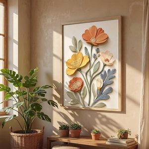 Cadre en bois écologique fait main, boîte à ombre rectangulaire verticale, impression couleur intégrale en relief, décoration murale moderne, pour table - Product Image 1