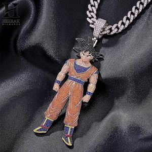 Collar con Colgante de Guerrero Anime Personalizado, Estilo Hip Hop, con Incrustaciones de Diamantes, para Hombre - Product Image 6