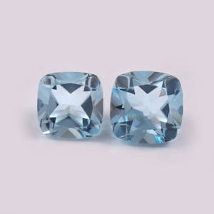 Topaze bleu ciel naturelle 11x11 mm, taille coussin, facettée, calibrée, pierre précieuse lâche, qualité AAA, certifiée par un tiers, pour bijoux - Product Image 4