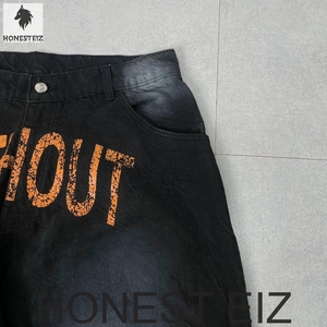 Customizable Denim Mens Pencil Pants High Solid Vintage Loose Fit Casual Breathable Waterproof <b>Embroidered</b> Streetwear Trousers - Product Image 3