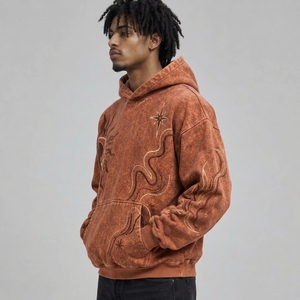 <b>Trendy</b> men embroidered <b>hoodie</b> brings warmth comfort and attractive embroidery making it ideal for casual days outdoor activities - Product Image 2