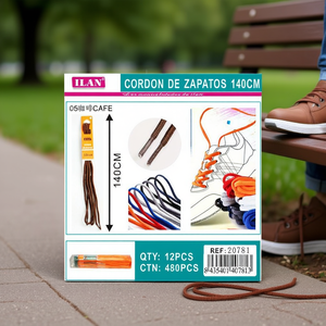 Laccio per scarpe ILAN 140 cm colore caffè per sneaker - Product Image 2