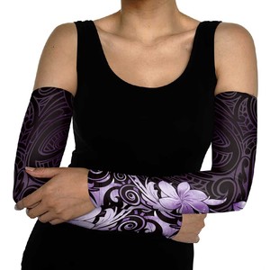 Camiseta unisex de manga larga con protección UPF50+ y estampado de camuflaje morado sólido, de seda helada con transferencia por sublimación y detección de agujas. - Product Image 3