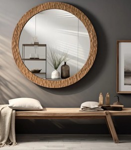 Miroir sur pied en verre concave Art Déco de luxe avec écran LED SN HANDICRAFTS SN M 10 - Product Image 1