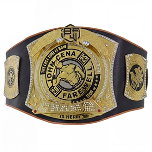 Ceinture de musculation de champion personnalisée, double boucle, imprimée numériquement, en cuir de vachette, avec fermoir en laiton, John Cena Last Time, confortable, Taekwondo - Product Image 2