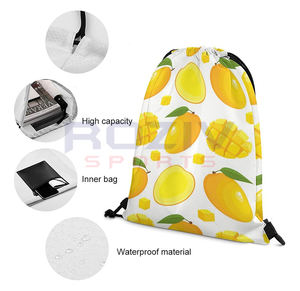 กระเป๋าเป้สะพายหลังแบบมีเชือกผูก ผลิตจากโพลีเอสเตอร์คุณภาพสูง เป็นมิตรกับสิ่งแวดล้อม กันน้ำ พิมพ์ลายโลโก้ตามสั่ง สำหรับทุกเพศ - Product Image 5