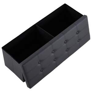 Repose-pieds de rangement pliable en PVC MDF brillant 110*38*38cm - Product Image 3