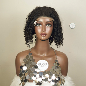 Luxury Curls Virgin Hair <b>Short</b> <b>Wig</b> 12 Inches for Lace Base 200% Density Mix Colors Women's Hair - Product Image 5