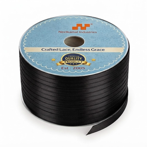 6mm Black Single Face Satin Ribbon Customizable OEM 350 Meter Roll for Luxury Packaging Jewelry <b>Boxes</b> Electronics Branding Bulk - Product Image 1