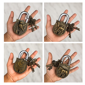Export Quality Brass & Steel Padlock Heavy Duty Security <b>Lock</b> Rust Resistant Hardened Shackle Warehouse Gate Door Commercial - Product Image 4