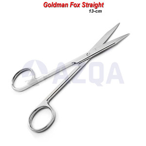 Ensemble de 3 ciseaux Goldman Fox en acier inoxydable, droits, courbes et doublement courbes, pour tissus dentaires et chirurgicaux - Product Image 6