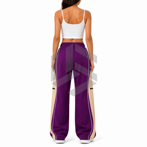 Custom Women's Winter Flat Front Loose Fit Fleece Cargo Sweatpants with Zip Pockets | Premium Streetwear Manufacturer - Product Image 2