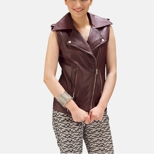 Women's <b>Leather</b> <b>Vest</b> Vintage Motorcycle <b>Biker</b> Waistcoat Slim Fit Sleeveless Outerwear Waterproof Windproof Casual Fashion 2026 - Product Image 1