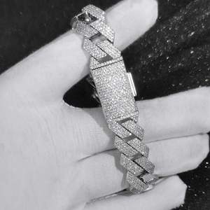 Luxury <b>Iced</b> <b>Out</b> Link <b>Chain</b> Necklace VVS Moissanite Diamond Hip Hop Jewelry Trendy Party for Men Unisex Premium Statement Style - Product Image 3