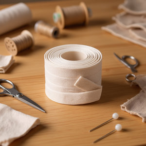 ริบบิ้นผ้าฝ้ายอิลัน 20 มม. X 3 ม. สีเบจ สำหรับงานประดิษฐ์และงานเย็บผ้า - Product Image 3