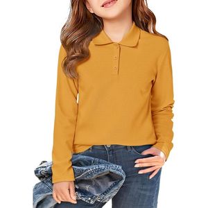 Camisetas Polo de Manga Larga para Niños, Personalizadas para Niñas, Cuello Clásico, Ropa Escolar Elegante, Camisetas Polo Casuales Modernas - Product Image 5