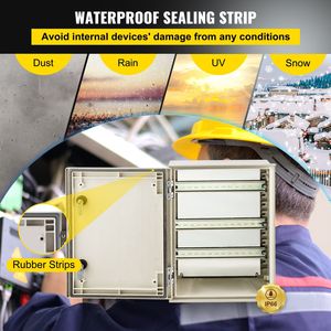 Contenitore Elettrico NEMA 4X in Acciaio e Fibra di Vetro 16 X 12 X 8\" IP66 Impermeabile e Antipolvere per Uso Esterno/Interno - Product Image 4