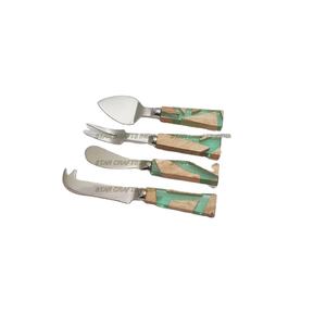 ชุดช้อนส้อมมีดที่มีด้ามจับเรซินดีไซน์ใหม่ชุดเครื่องใช้บนโต๊ะอาหารโลหะ - Product Image 1