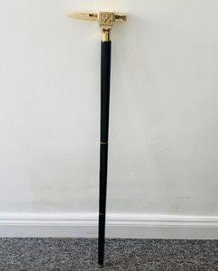 Bastón de madera antiguo hecho a mano con cabezal de latón de diseño victoriano, bastón con hacha, regalo, 37 pulgadas - Product Image 4