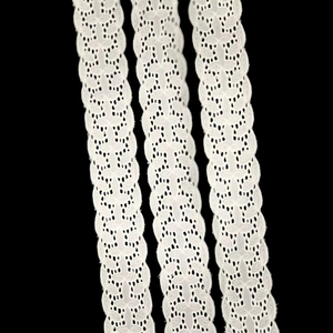 Ribete de encaje bordado de algodón blanco de primera calidad, borde floral calado, encaje de algodón festoneado para vestidos y costura artesanal - Product Image 1