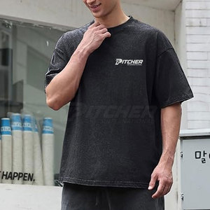 Camiseta de Hombre con Lavado Ácido, Estilo Moderno, Tela de Algodón Suave, Ropa Casual Urbana, Cómoda para Uso Diario - Product Image 2