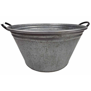 Stylish Round Galvanized Wine Tubs With Stand Galvanized Metal Beverage Tub Large Party Ice <b>Bucket</b> Wine Tubs For Indoor Outdoor - Product Image 5