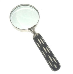 Loupe artisanale avec poignée en nacre, cadre en laiton de style antique, loupe à main pour accessoire de bureau - Product Image 2