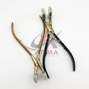 Pinzas Profesionales para Extensiones de Cabello con Logotipo Personalizado de Alta Calidad, Acero Inoxidable Negro Mate, Herramientas para Extensiones de Cabello - Product Image 5