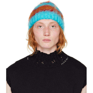 Gorro de Invierno Cálido y Acogedor de Punto Peludo a Rayas Coloridas, de Mohair, para Playa, Negocios y Pesca, Unisex, para Adultos, OEM/ODM - Product Image 1