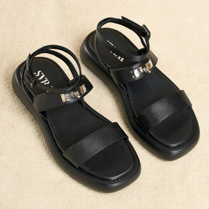 รองเท้าแตะแพลตฟอร์มหนาสายรัดข้อเท้ารองเท้าฤดูร้อนลำลองสำหรับผู้หญิง - Product Image 4