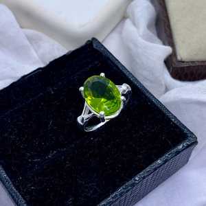 Anillo de plata de ley 925 con peridoto verde, hecho a mano, anillo de piedra de nacimiento de agosto, joyería con gema natural, regalo para mujer - Product Image 5