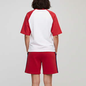 Custom Made Best Quality Women's Casual Short Sleeve 100% Cotton Oversized 2 tone baggy fit ladies streetwear 2 piece <b>set</b> - Product Image 6