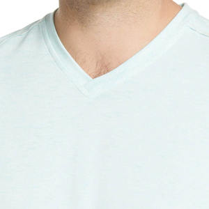 T-shirt col V homme 2025 – Couleur unie, manches courtes, coton épais, vierge et uni - Product Image 4