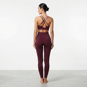 Leggings taille haute pour femmes et soutien-gorge de sport à double bretelle, ensemble de vêtements de sport actifs en deux pièces - Product Image 5