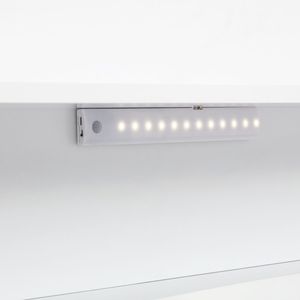 Letto in Legno di Pino con Luce LED a Sensore di Movimento, Sponde di Sicurezza e Libreria Integrata, Bianco - per Bambini - Product Image 5