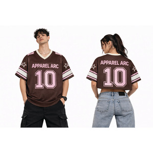 Camiseta Deportiva Oversize de Malla Marrón y Rosa con Cuello en V para Sublimación, Estilo Urbano, Fabricante de Logotipos Personalizados - Product Image 1