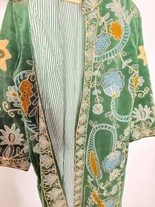 <b>Womens</b> Green <b>Velvet</b> Suzani Embroidered Regular Bomber <b>Jacket</b> Winter Floral Ethnic Boho Luxury Eco-Friendly Cotton Lining - Product Image 5
