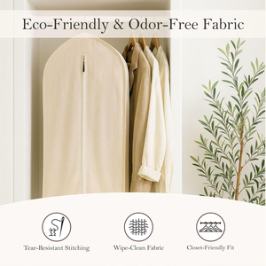 Bolsa de Ropa Impermeable, Moderna y Resistente con Cierre, de Tela No Tejida, para Guardar Abrigos, Vestidos y Trajes, Ideal para Viajes - Product Image 5